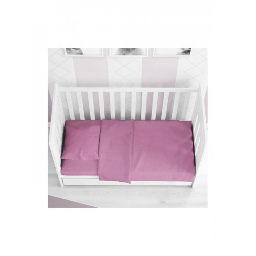 Dimcol Crib Fitted Sheets Cotton Solid Lilac 70x140cm