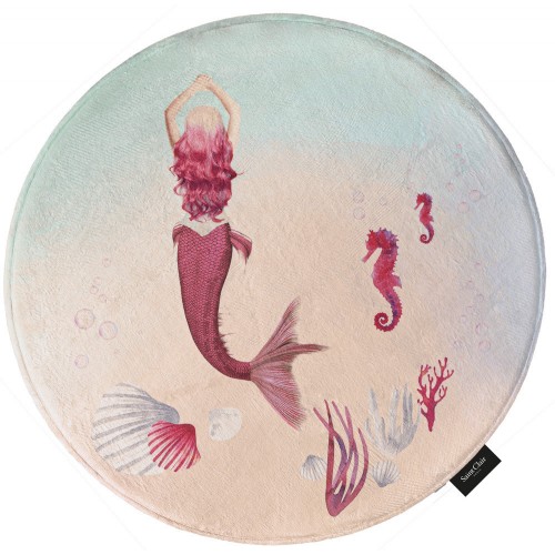 Saint Clair Children's Round Rug with 100cm Mermaid 100% Polyester with Memory Foam 
