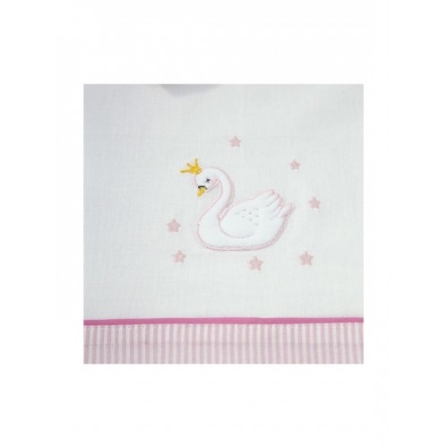  Set Set of Kunia - Swan of Kocoon Bebe 100% Cotton, 144 T.C. (Swing with rubber (1 x 70 × 140 + 15 + 1 x 110 × 165 + 1 pillowcase 35 × 45))