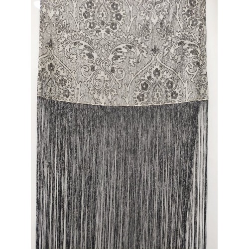 BONNE BLANCHE CURTAIN with fringes 150x280 Silver 